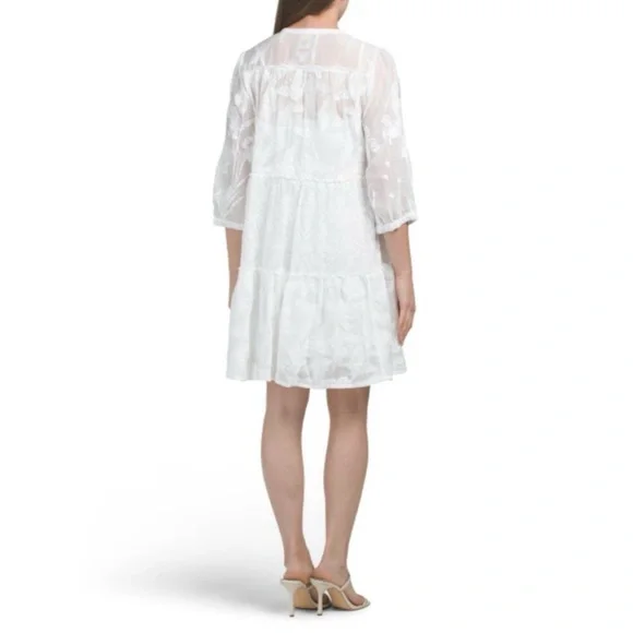 JOHNNY WAS Kimberlee (Kimberly) - Orchid Party White Embroidered Dress NWT